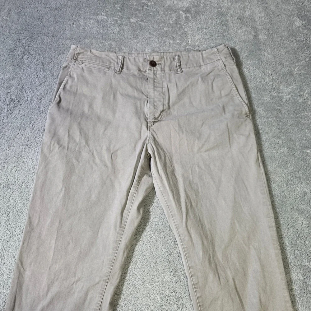 American Eagle Mens 34x33.5 Slim‎ Chino Pants Grey Khaki Next Level Flex Stretch